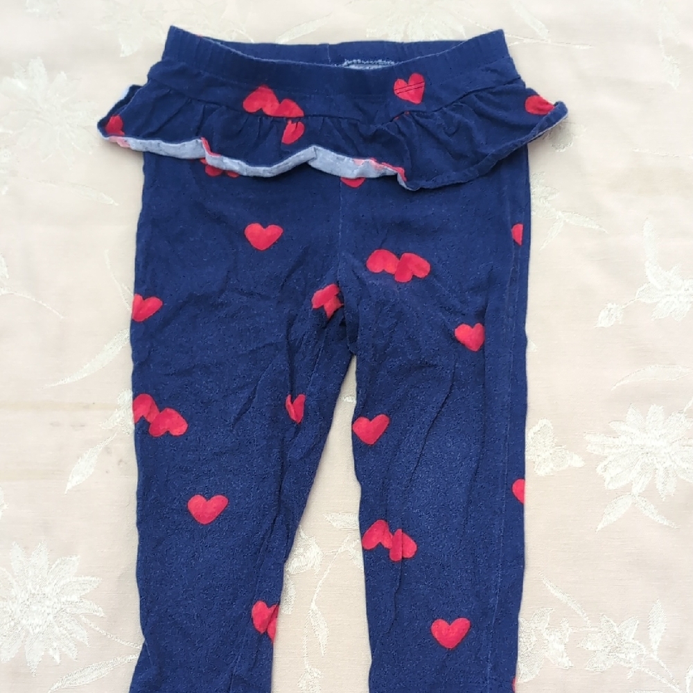 Carter's Navy Pants With Pink Heart Accents